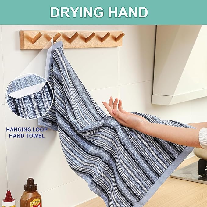 SALAS Kitchen Dish Towels for Drying Dishes, Large Cotton Kitchen Cloths Hand