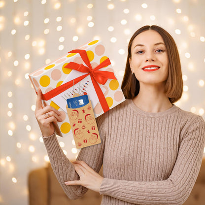 54Pcs Christmas Gift Card Holders, Kraft Paper Holiday Money Envelopes with String, Christmas Money Holder Gift Card Envelopes for XMAS Gifts Wrapping