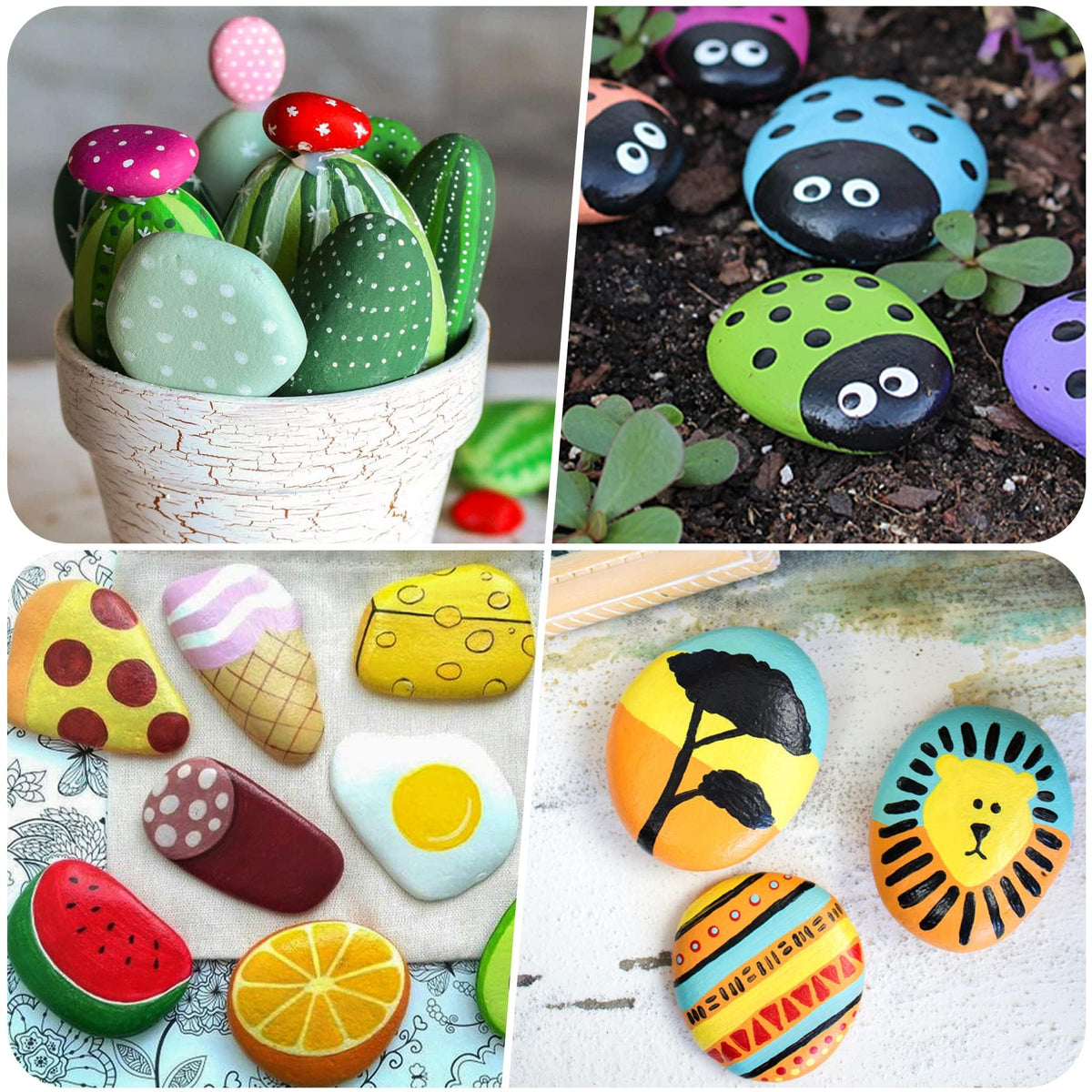 River Rocks for Painting 35 Pcs Large 2-3 Inch Flat Smooth Painting Stones Craft Rock to Paint for Kids Crafts Painting Bulk