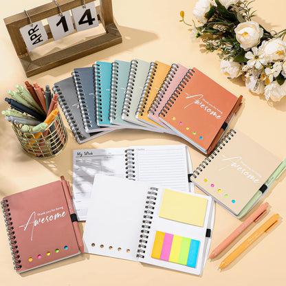 10 Sets Employee Appreciation Gift Bulk for Nurse Teacher Thank You Being Awesome Weekly Planner Notebook Pen Sticky for Staff Admin Professional Volunteer Coworker Graduation (Plastic,Bright Colors)