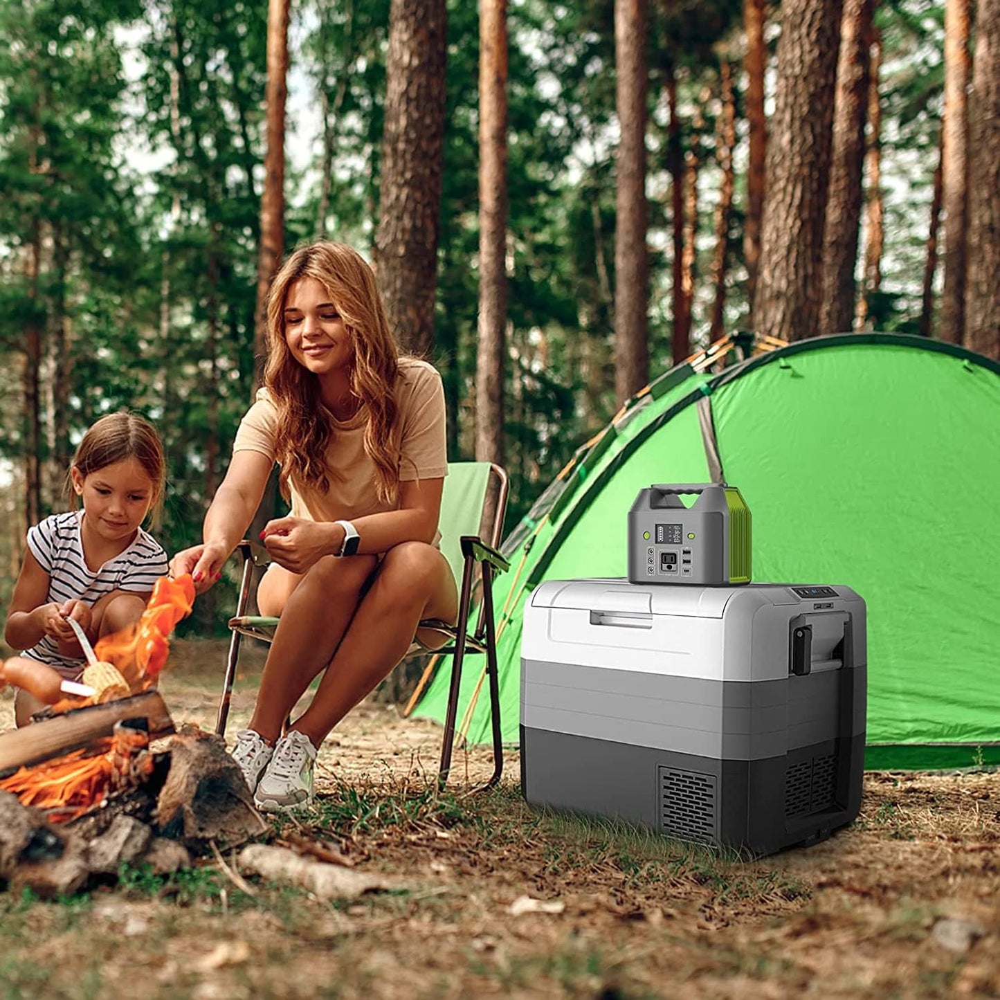 Portable Power Station EnginStar 300W Solar Generator 110V 296Wh Power Bank Two Pure Sine Wave AC Outlet 80000mAh Lithium Battery Pack for Camping Outdoors Trip RV Hunting Vans Emergency Backup