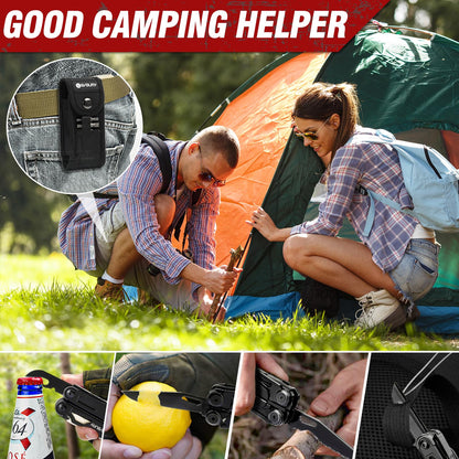 BIBURY Multitool Pliers Pro BI2045AB, Stainless Steel Foldable Multi Tool with Upgraded Scissors and Screwdriver, Multitools with Replaceable Wire Cutters and Saw, Ideal for Camping,Fishing,Survival