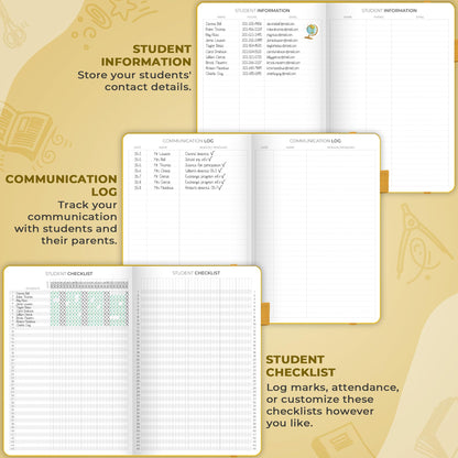 Clever Fox Teacher Planner – School Year Planner with Calendars & Lesson Plans – Teacher Plan Book for Classroom & Homeschool Organization - Undated, 18x25cm, Hardcover (Amber Yellow)