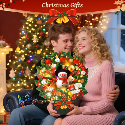 APOTODITO Christmas Cards with Lights and Music, Christmas Bouquet with Snowman, Popup Musical Greeting Card for Holiday New Year