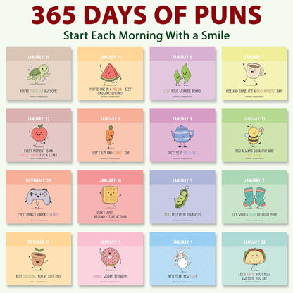 2026 Funny Pun Flip Calendar - Perpetual Daily Desk Calendar with 365 New Puns & Jokes - Humor Gift for Friends, Family, Coworkers - Punny Gifts, Office & Home Decor