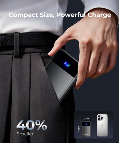 Portable-Charger-Power-Bank Travel Essentials Battery Pack USB C 30000mAh Built in Cable 22.5W Phone Fast Charging Powerbank Compatible with iPhone 16 15 14 13 12 11 iPad Samsung Google Xiaomi