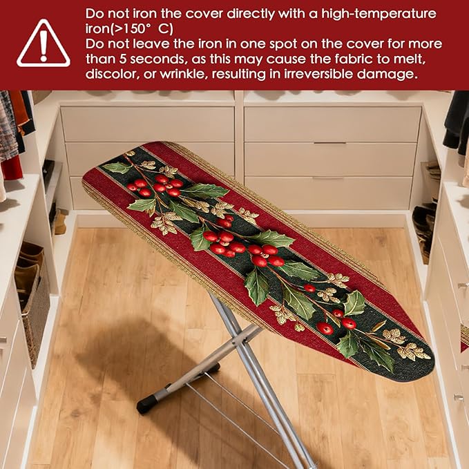 Nuxovilar Ironing Board Covers Winter Holly Berries Pattern Polyester 15x54