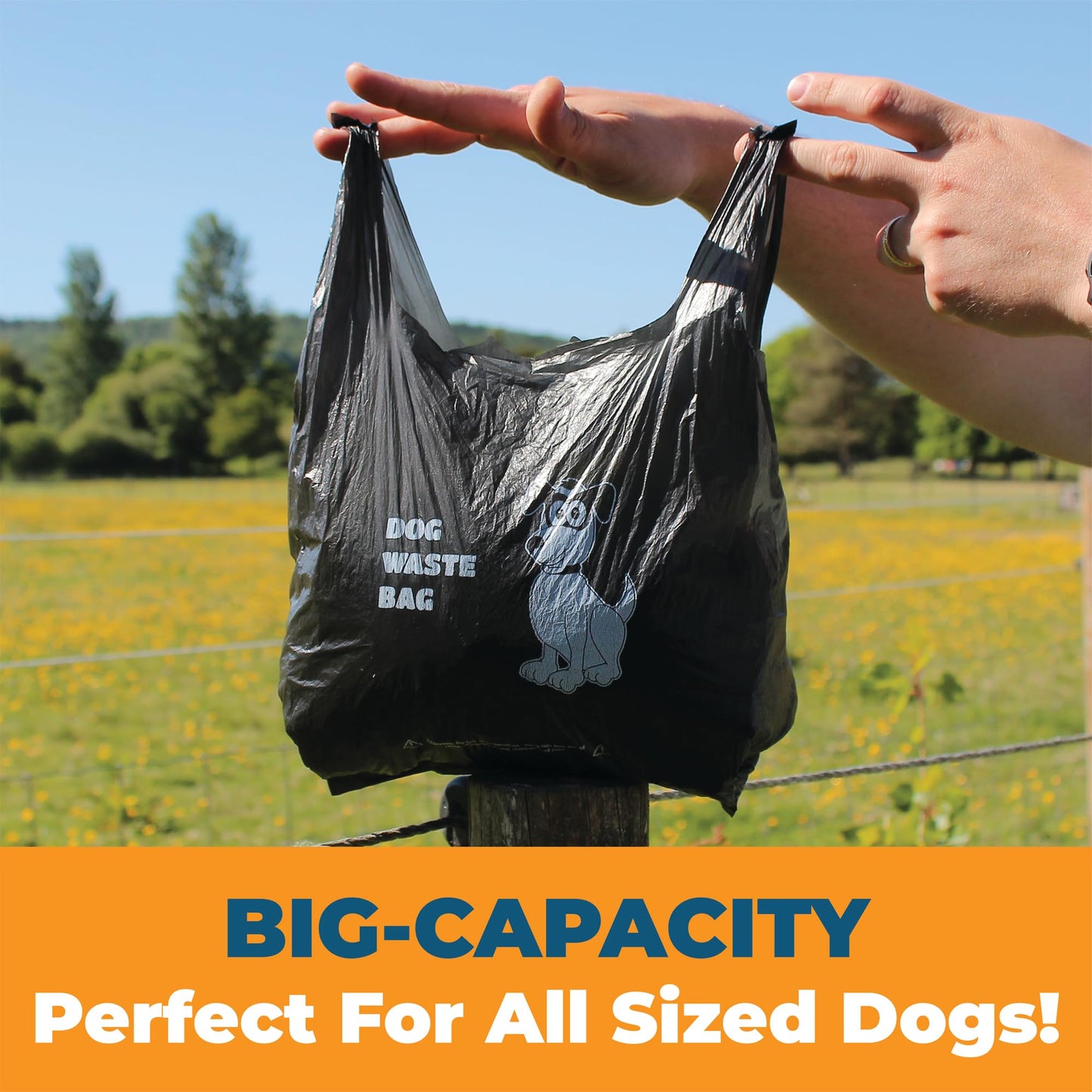Pack of Dog Poo Bags - 500 x Dog Waste Bags - Black with Tie Handles
