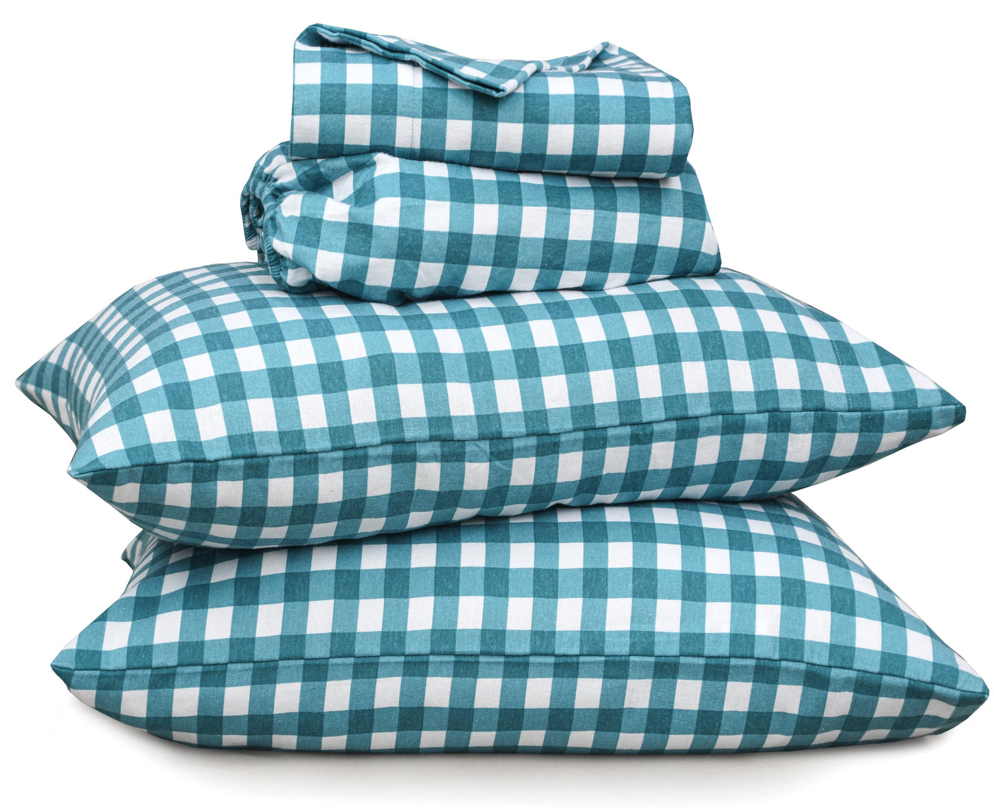 RUVANTI Flannel Sheets Queen Size - 100% Cotton Double Brushed Bed Sheets, Deep Pockets 16 Inches Queen Sheet Set, All Seasons Breathable & Extra Soft - Warm & Cozy, 4 Piece, Cabin Plaid