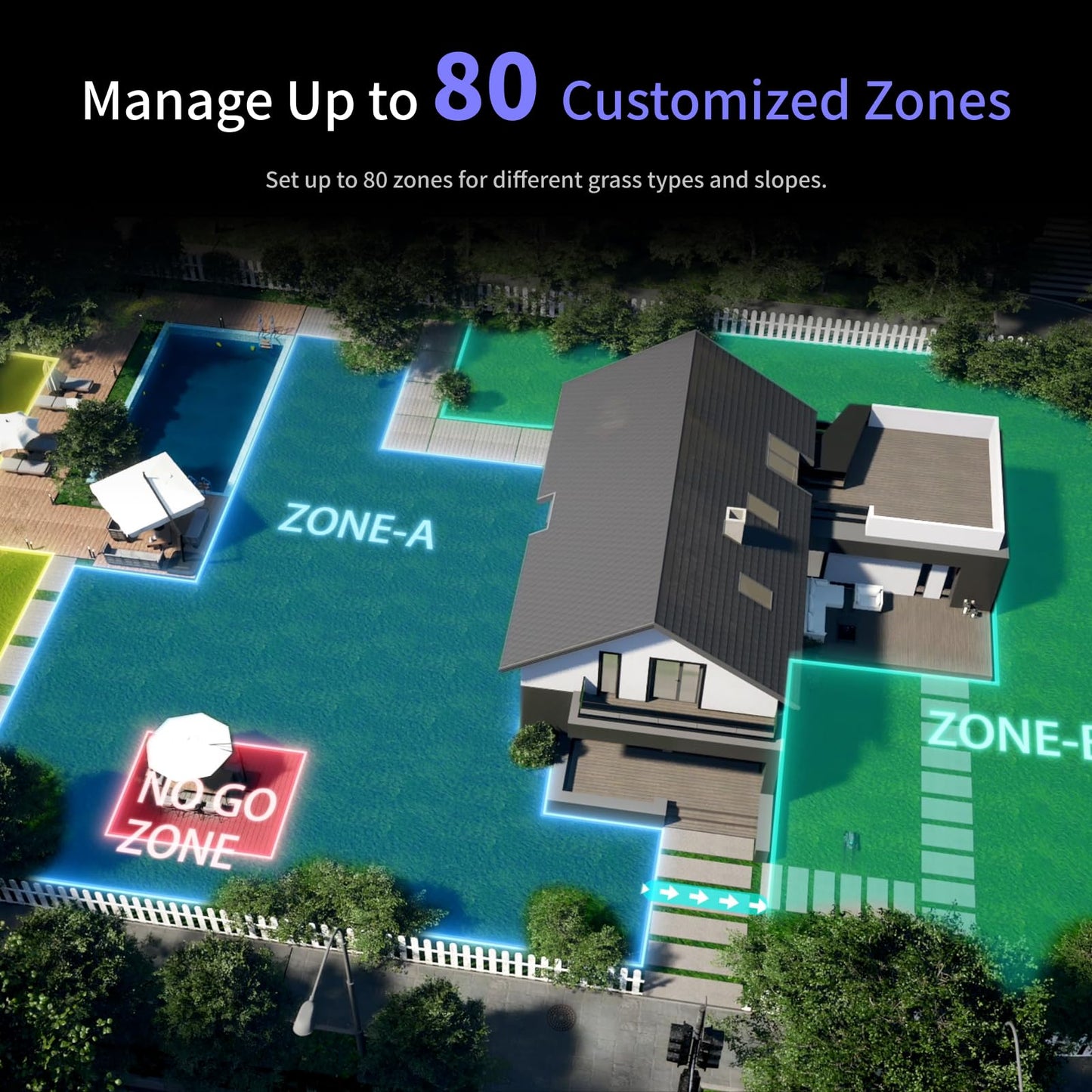 AIRSEEKER TRON SE Robot Lawn Mowe,r Wire-Free,Lawn Mower Reception 0.45 Acre,Antenna-Free NetRTK+AI Vision,65% Slope 140° Obstacle Detection,80 Multi-Zone Management, IPX6 Waterproof,10Ah