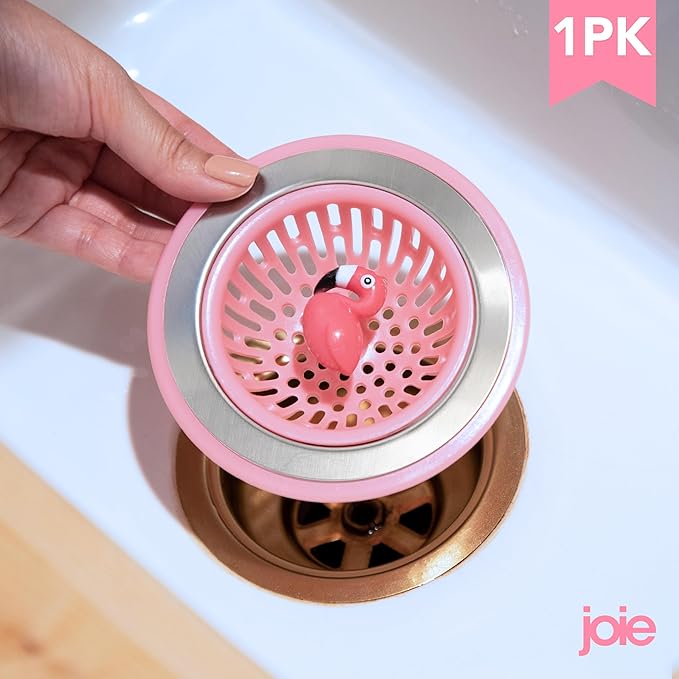 Joie Flamingo Kitchen Sink Strainer Basket, Fits All Standard Sinks, Stainless