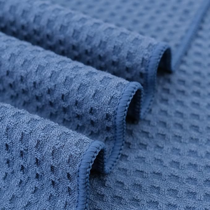 POLYTE Ultra Premium Microfiber Kitchen Dish Hand Towel Waffle Weave, 8 Pack