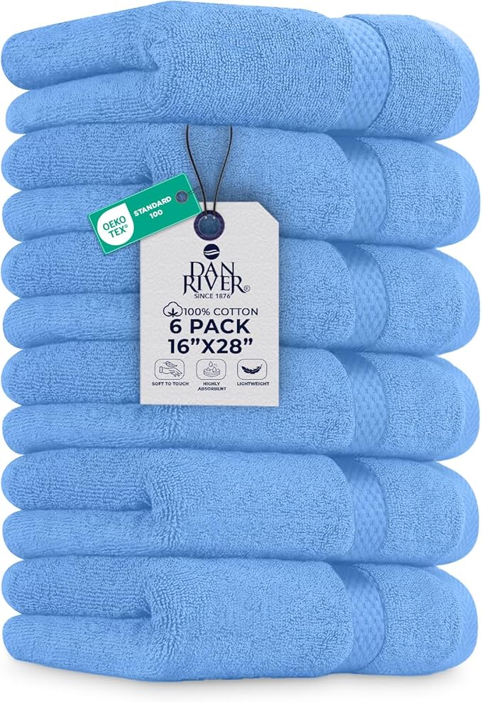 DAN RIVER 6-Pack Premium Hand Towels