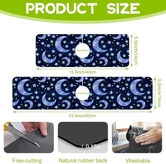 Kitchen Sink Splash Guard Faucet Mat Super Absorbent Fast Drying Mat Guard