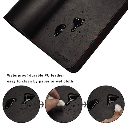 ZORESYN 4XL Oversized Large Mouse Pads (55" x 24") - PU Leather Extended Large Gaming Mousepad Desk Mat - Nonslip Base and Waterproof Desktop Keyboard Extended Mouse Mat (Black, 4XL - Oversized)