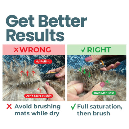 Rake Brush for Dogs, Dematting Tool for Goldendoodles, Poodles & Doodles – Rescue Essential with Long Smooth-Edged Teeth for Thick Coats, Deshedding & Mat Remover – Skip the Groomer