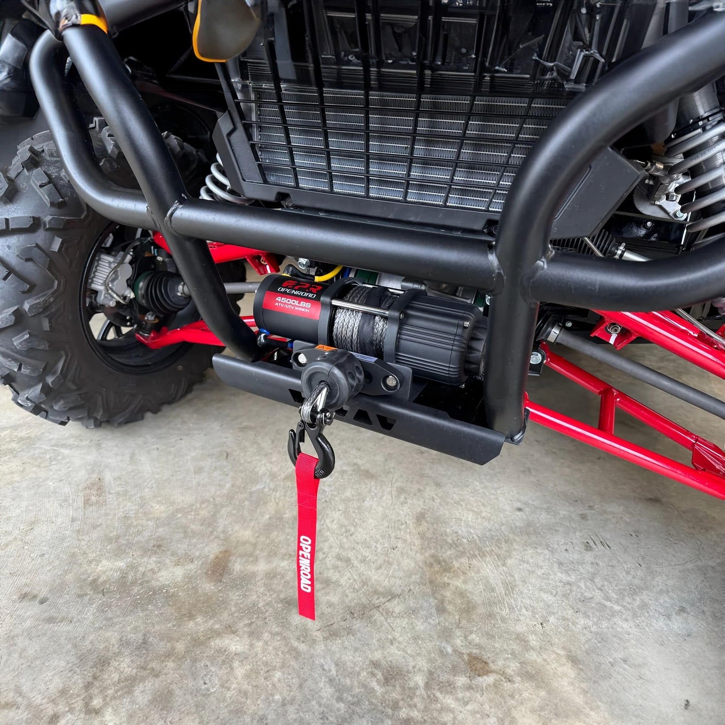 OPENROAD 4500 lb ATV/UTV Winch,12V Towing Off-Road Electric UTV Winch with 1/4"×50' Synthetic Rope,Wireless Remote and Rubber Stopper (4500lb with Synthetic Rope)