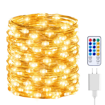 Minetom Fairy Lights with Remote, 66 Feet 200 Led Firefly String Lights Plug in for Bedroom Home Wall Ceiling Christmas Tree Wreath Craft Wedding Party Indoor Outdoor Decoration, Warm White