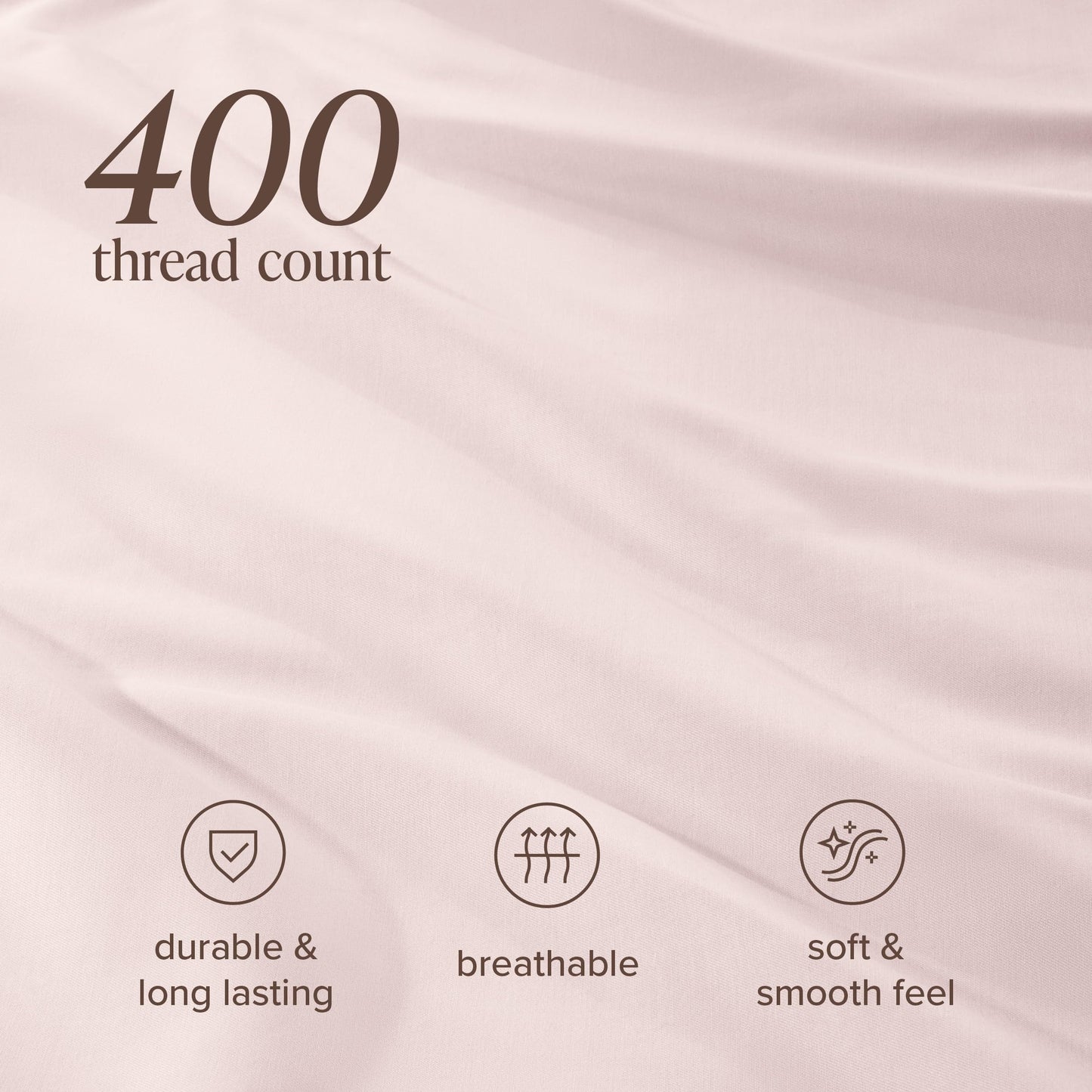 Bare Home 100% Organic Cotton Sateen Fitted Sheet - 400 Thread Count - Smooth Sateen Weave - Breathable & Cooling - Hotel Luxury - Durable Fitted Sheet - Deep Pocket (King, Dusty Pink)