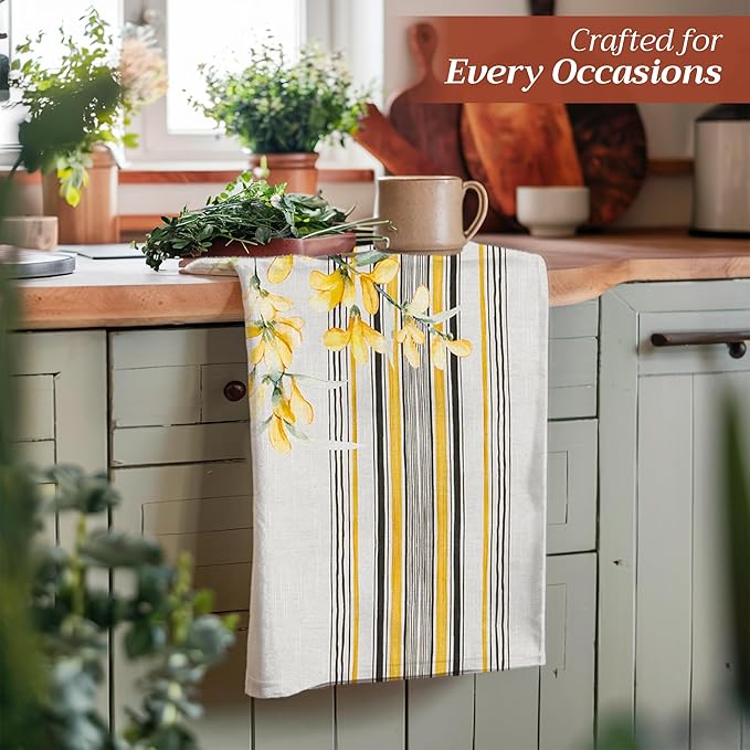 Maison d' Hermine Kitchen Towels Set of 3 100% Cotton 27.50" x 20" Reusable