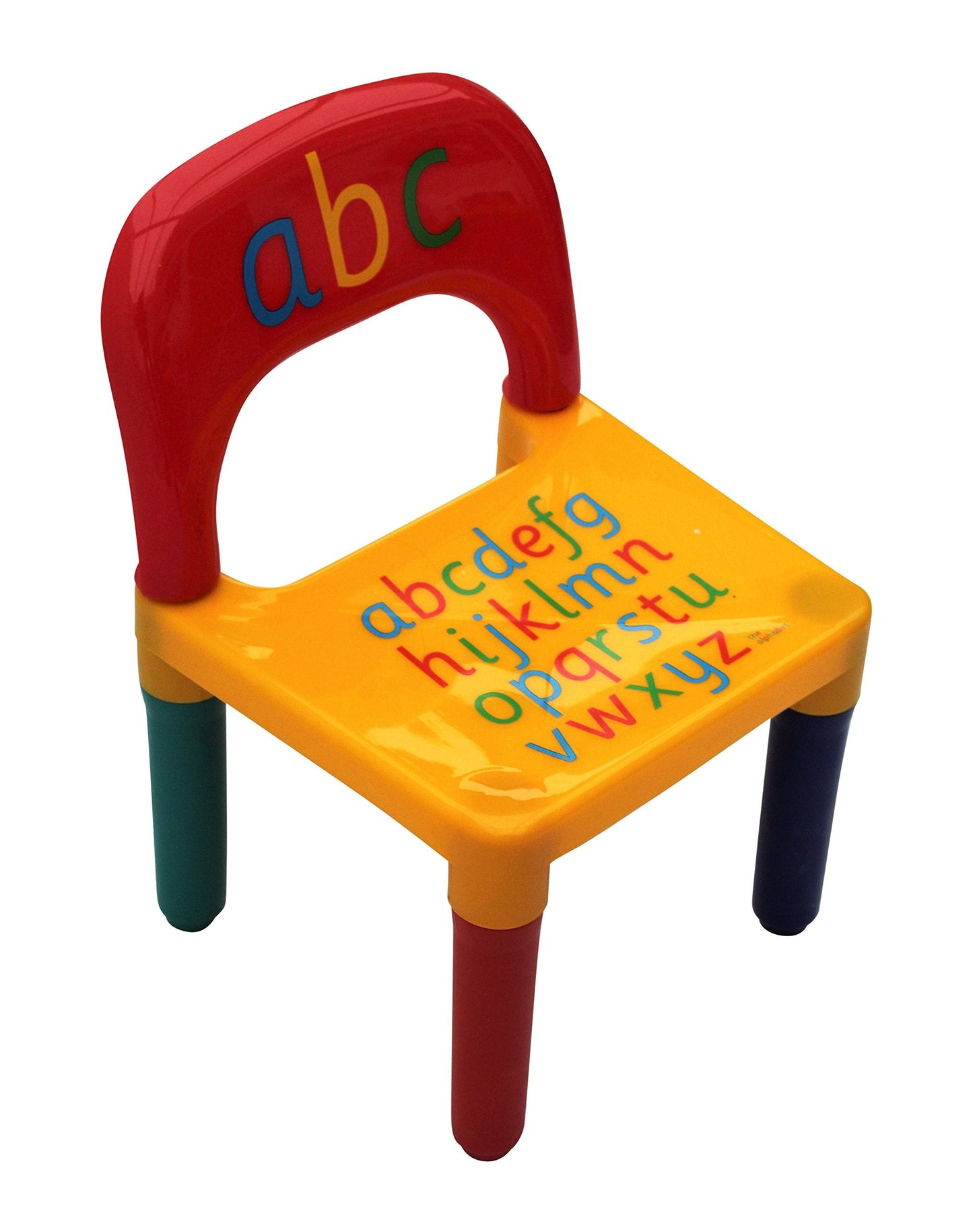 HH Home Hut Table and Chair Set Childs ABC Play Alphabet Childrens Plastic Kids Toddlers Furniture Learn & Play Educational (Yellow)