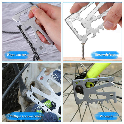 FURHUA Multitool Credit Card Sized Pocket Tool, 42-in-1 Wallet Multi Tool Card,thicker and harder, Gifts for Dad, Husband, Men - Bottle Opener, Cord Cutter, Screwdriver, Ruler, Scraper etc