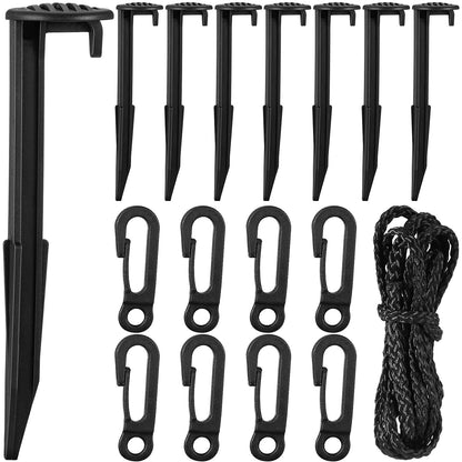 Blulu 36 Pieces Inflatable Stakes with Tethers & Hooks Plastic Tent Tie Down Stakes Float Anchors Inflatables for Christmas Halloween Garden Yard Lawn Decorations