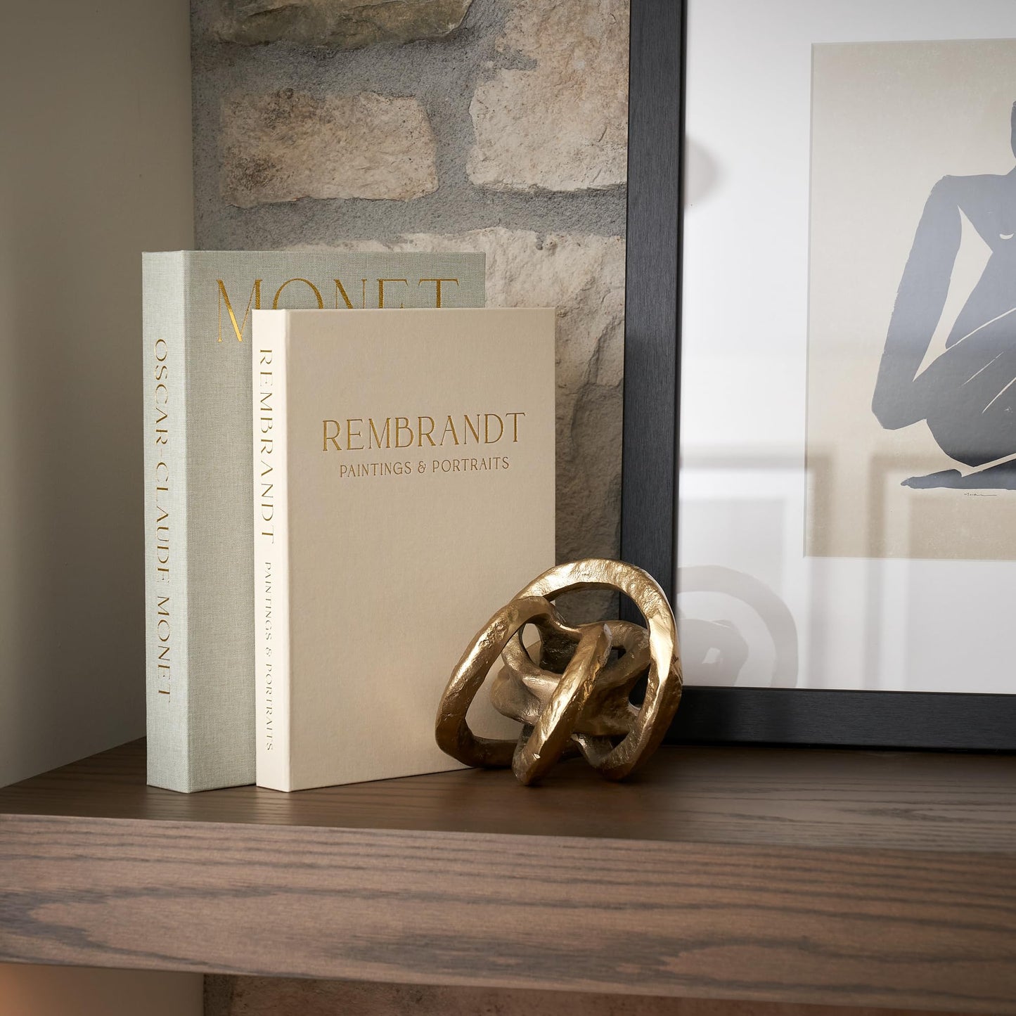 ZICOTO Set of 2 Beautiful Decorative Linen Books - Aesthetic Faux/Fake Books for Modern Home Decoration on Coffee Table, Bookshelf or Mantel - Stylish Keepsake Box and Photo Storage Solution