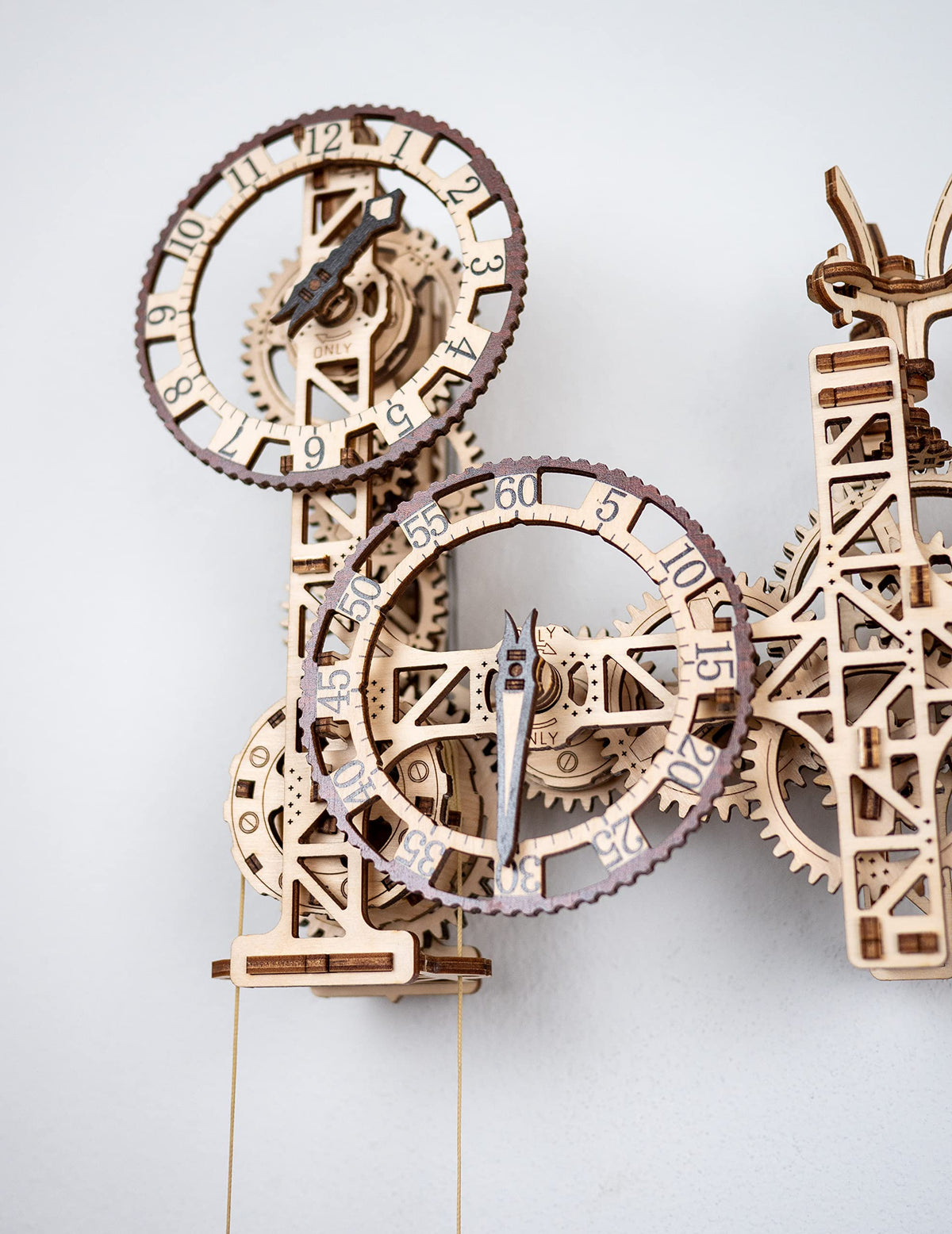 WOODEN.CITY Steampunk Wall Clock – 3D Wooden Clock Puzzle for Adults & Teens, Mechanical Pendulum Clock Building Kit with 257 Pieces