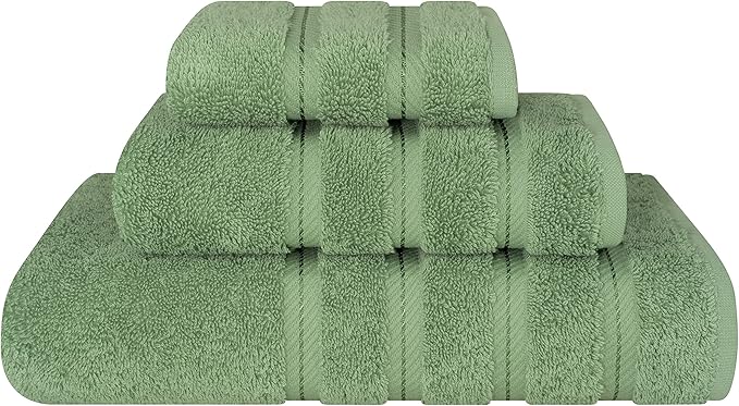 American Soft Linen Premium 3 Piece Towel Set, 1 Bath Towel 1 Hand Towel 1