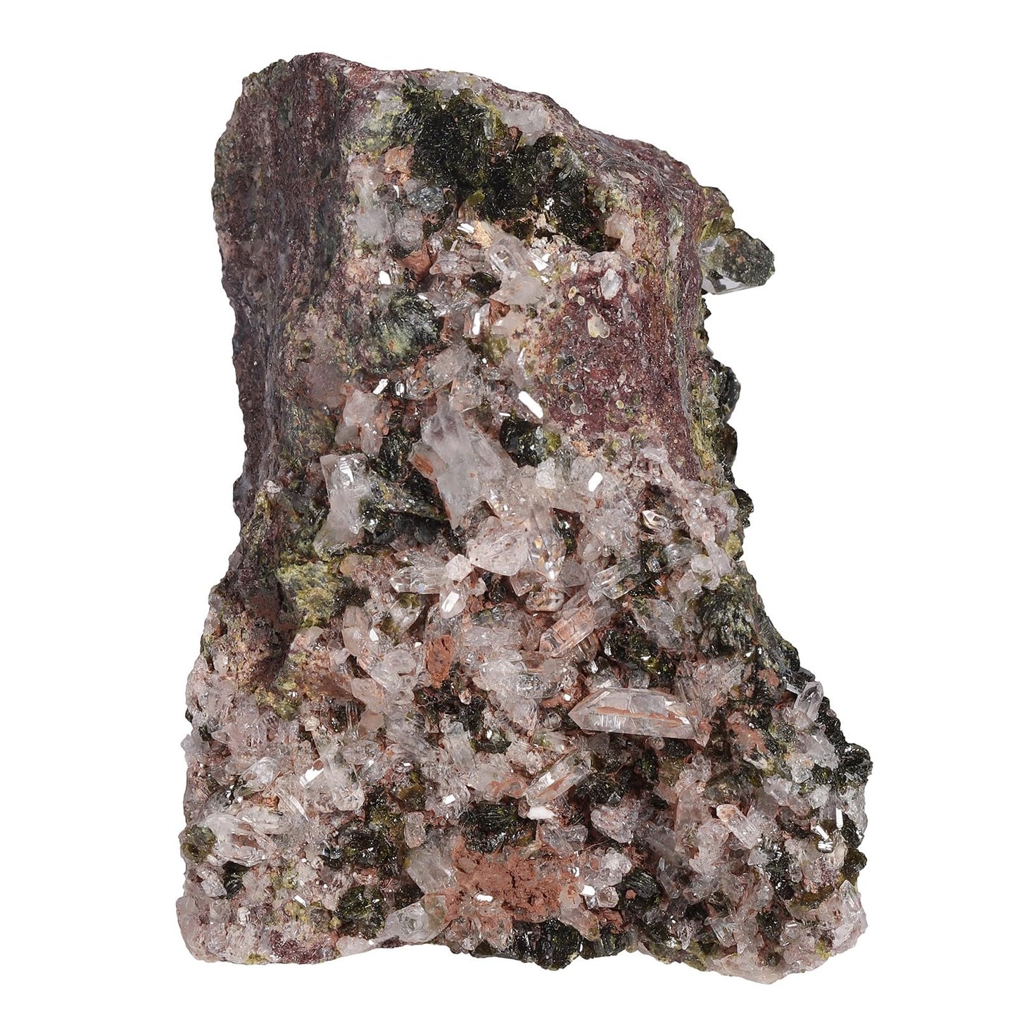 SUNYIK Natural Epidote Stone Geode Cluster, Rough Raw Crystal Rocks Mineral Specimen for Reiki Healing Home Decoration, 100-199g