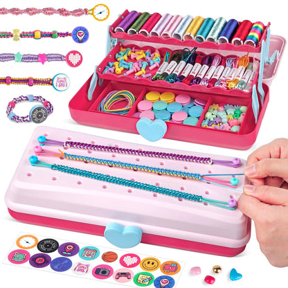 TingingYuli Friendship Bracelet Making Kit for Girls 8-12, DIY String Bracelet Maker with 3-Layer Storage Box, Arts and Crafts for Kids Ages 6-12, Easter Christmas Birthday Gift Set