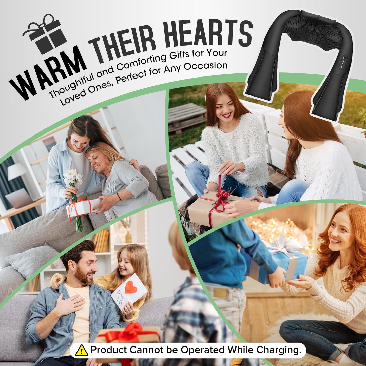 AERLANG Fathers Day Dad Gifts Neck Massger,Shiatsu Neck and Back Massager with Heating Neck and Shoulder Massager Deep Kneading Pillow for Massage Home Office Car Use Gifts for Women Men Dad Mom