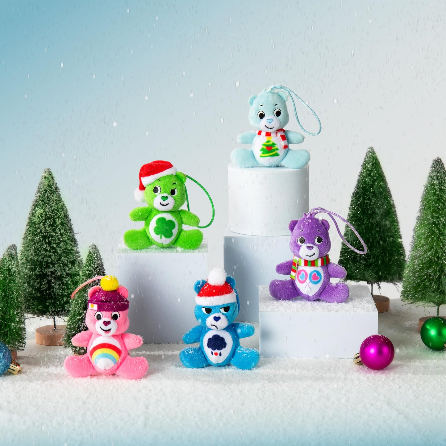 Micro Teenies - Care Bears Holiday 5 Pack Treasure Box - Miniature Plush Figure, Suffed Animal, Toy Mini Soft Figure for Kids, Girls and Boys Ages 4+
