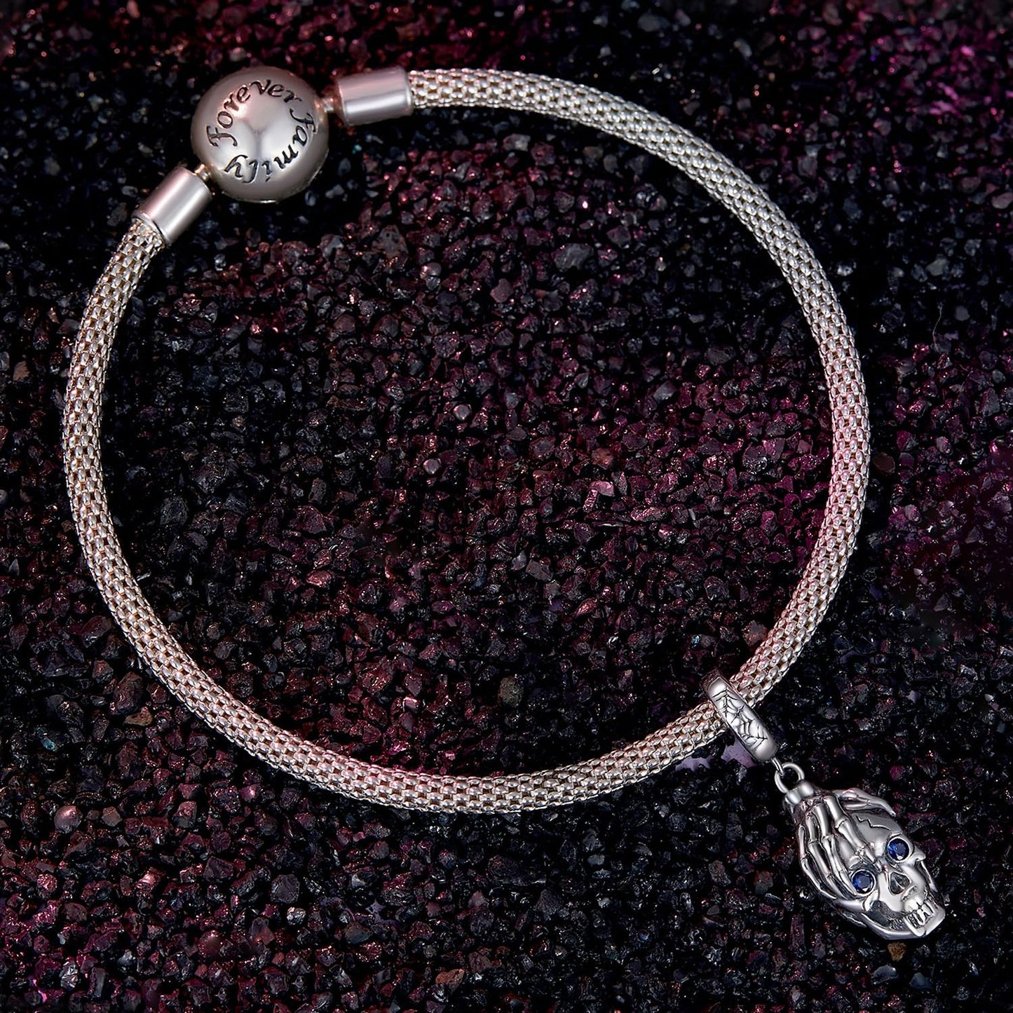 RUKYF 925 Sterling Silver Skull Charms for Bracelet and Charm Necklaces,Womens Bead Charms for Jewelry Making Gift for Women,Halloween Day, Christmas Day,Graduations