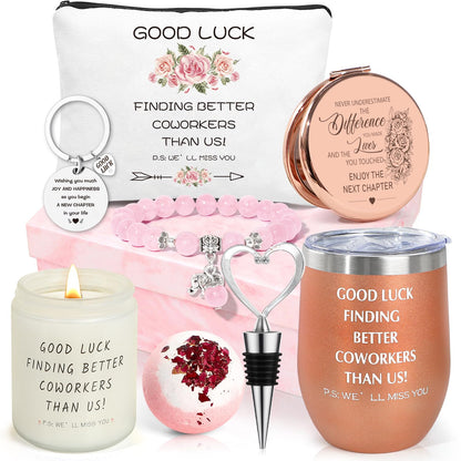 Farewell Gifts for Women - Good Luck & Goodbye Gifts for Coworkers Leaving for New Jobs - Employee Appreciation Gift Basket