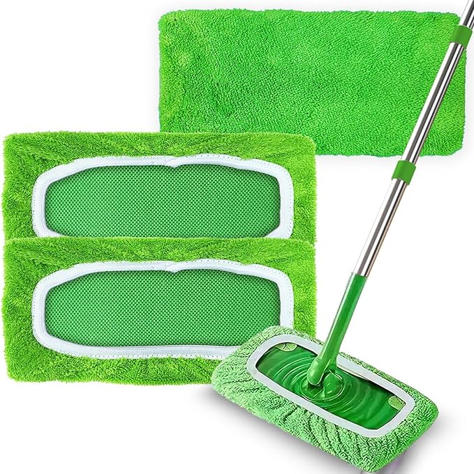 3 Pack Reusable Microfiber Mop Pads Compatible