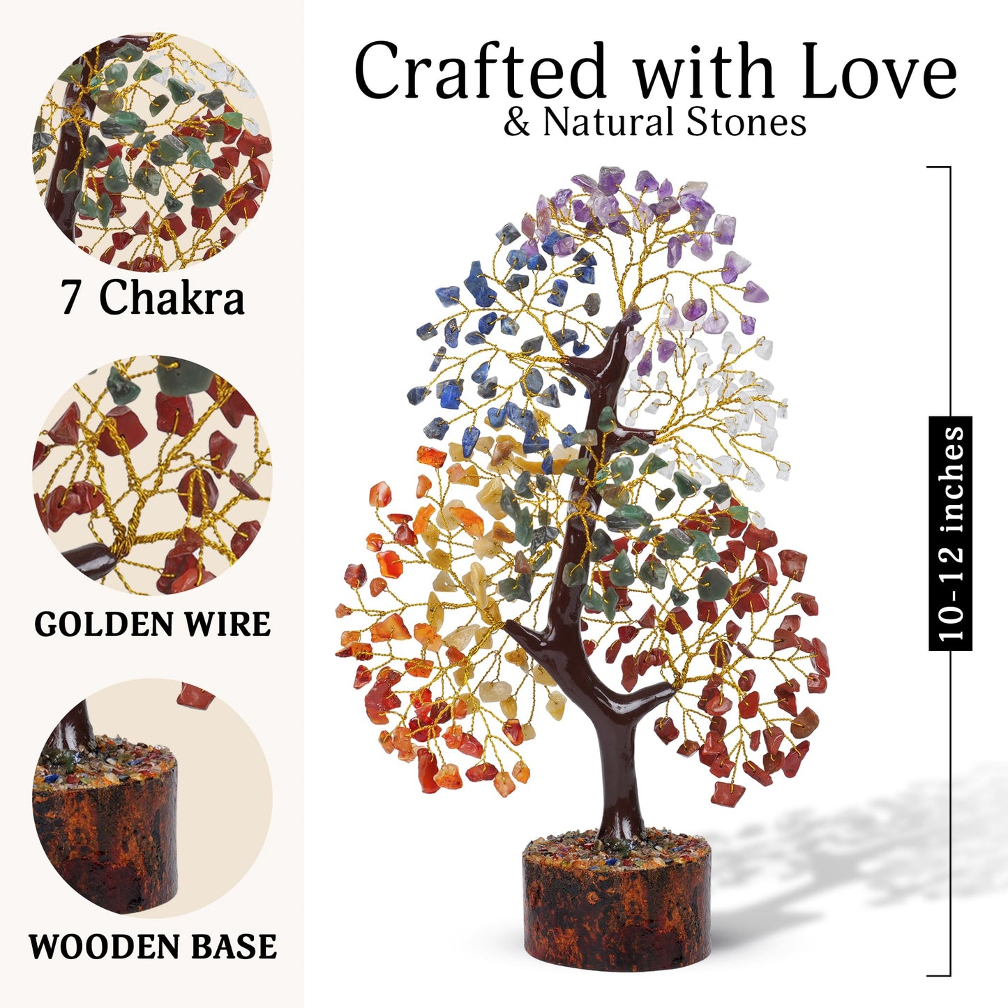 FASHIONZAADI 7 Chakra Tree of Life - Crystals & Healing Stones | Birthday Gifts for Women | Crystal Tree for Positive Energy | Home Office Decor | Spiritual Gifts for Women