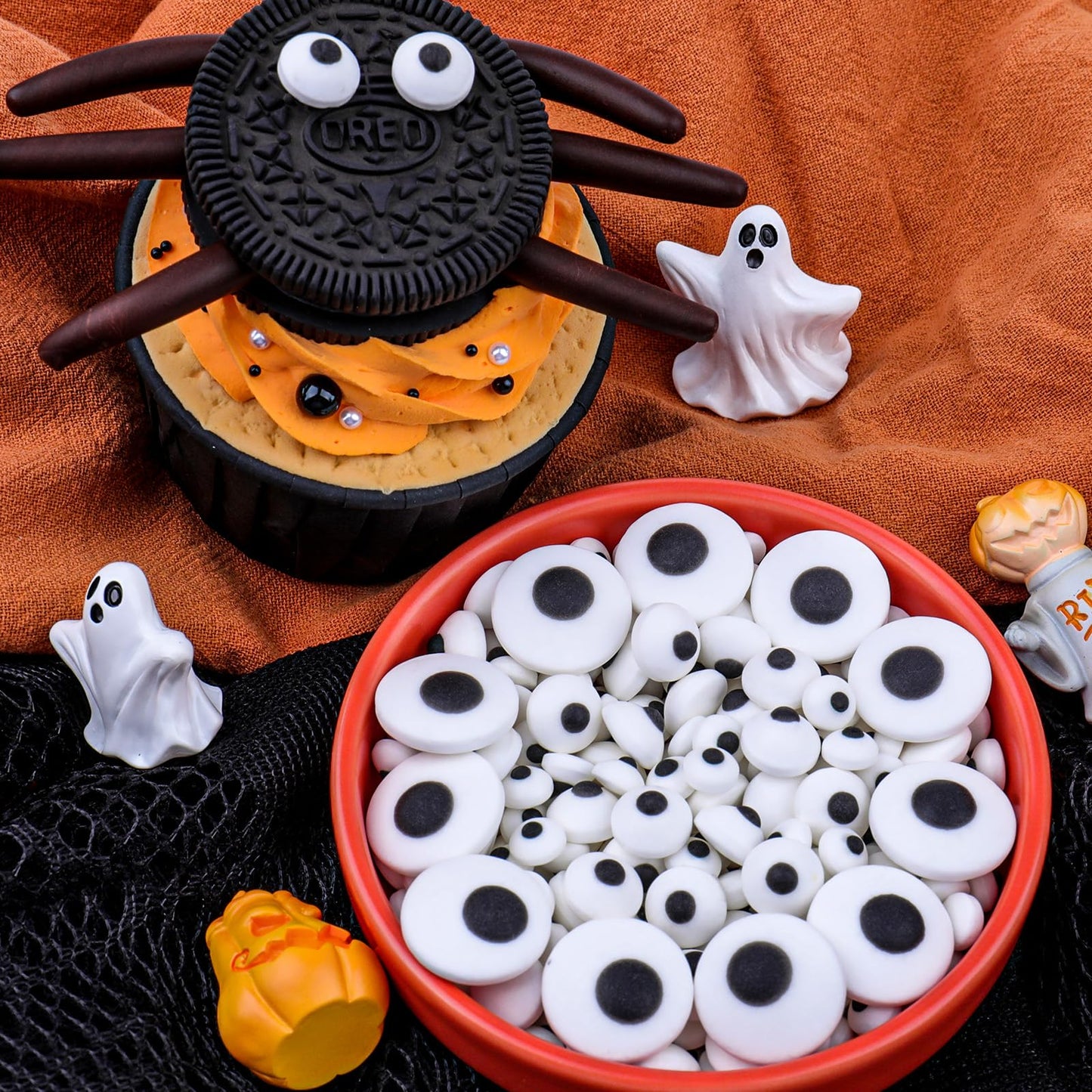 Edible Candy Eyes Sprinkles for Cake Decorating 4.58oz, Halloween Eyeball Sprinkles for Cookie Baking Ice Cream Brownie Cupcake Toppings
