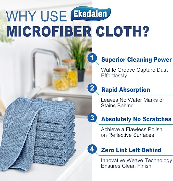 Microfiber Cleaning Cloth Waffle Weave