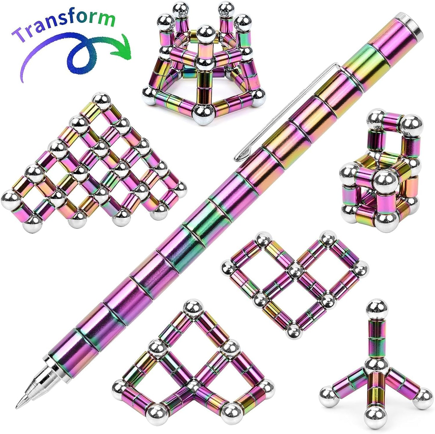 Fidget Pen Magnetic Pen - Gift for Teenager Boys Girls 8 9 10 11 12 13 14 Years Old - Anxiety Relief Toy Birthday Gifts Cool Gadgets Fidget Toy for Dad Son Men Women (Multicolor)