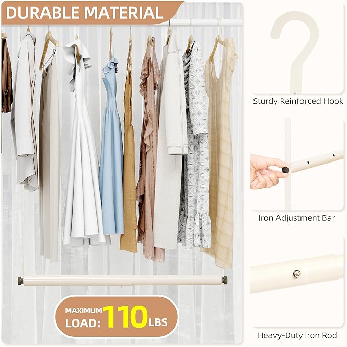 STORAGE MANIAC Adjustable Closet Rod Extender
