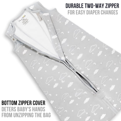 Mama Cheetah Baby Sleep Sack 2.5 TOG, Winter Baby Sleeping Bag with 2-Way Zipper, Organic Cotton Swaddle Transition Wearable Blanket for Boy Girl Infant Toddler, 6-12 Months, 1-Pack