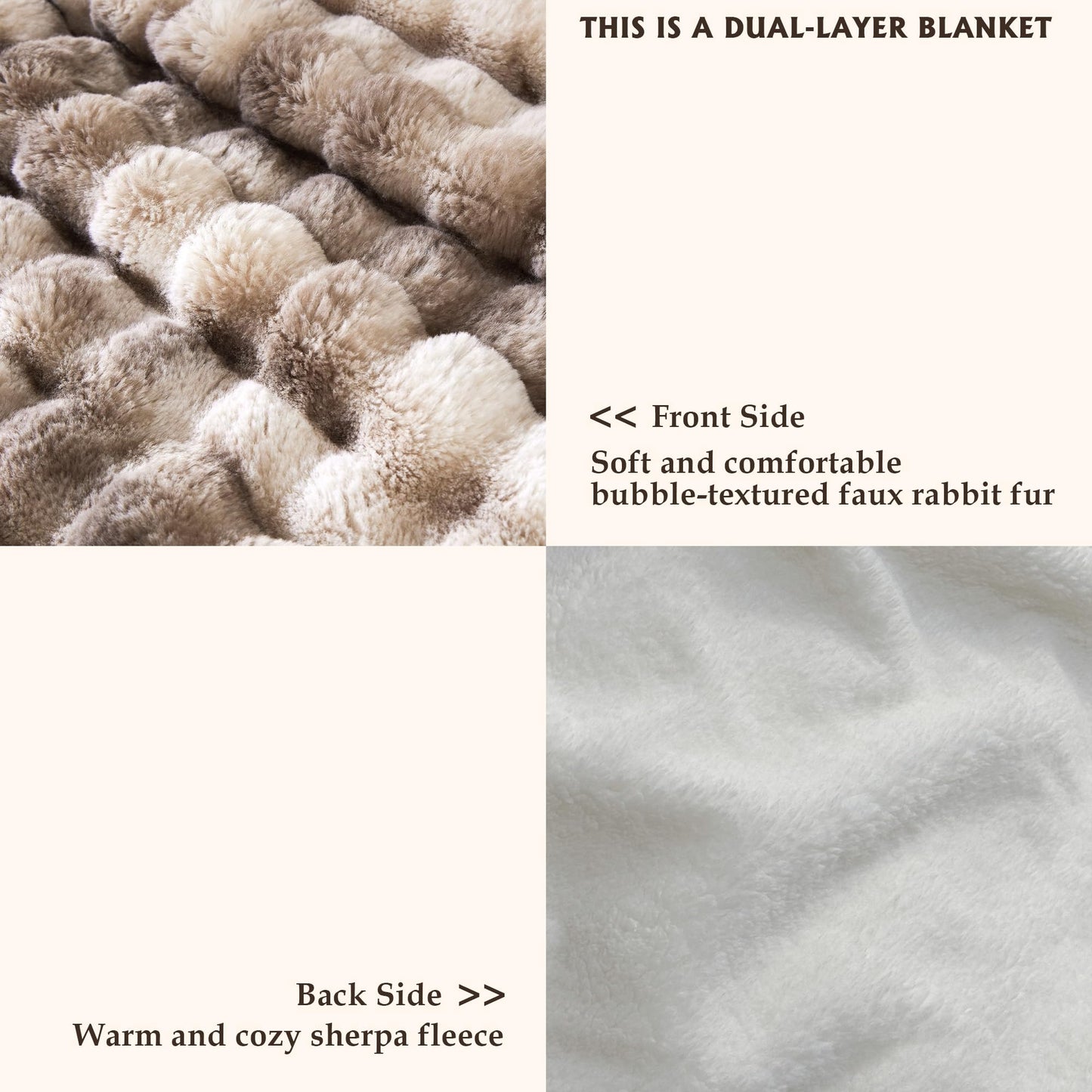 Serenhom 50x60 Inches Ultra-Soft Fuzzy Faux Fur Plush Throw Blanket - Thick, Warm Sherpa for Couch, Sofa, Bedroom, Camping - Decorative Blanket for Cozy Warmth, Bubble Brown Tie Dye