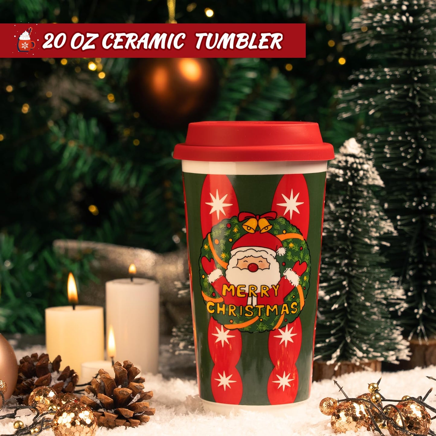 CabyGift Christmas Gifts for Women 2025 Unique Christmas Gift Basket with Soft Snowflake Gloves, Ceramic Tumbler & Cozy Candle Set - Xmas Presents Holiday Gift Box for Mom, Wife, Teacher, Best Friend
