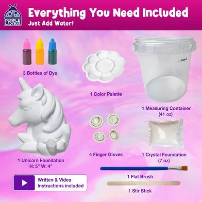 Crystal Growing Kit-Birthday Gifts for Kids Ages 8 9 10 11 12, Crystal Making Experiment for Girls, Grow Your Own Unicorn Crystal, STEM Kit for Girls, Fun Summer Vacation Science Activity for Kids