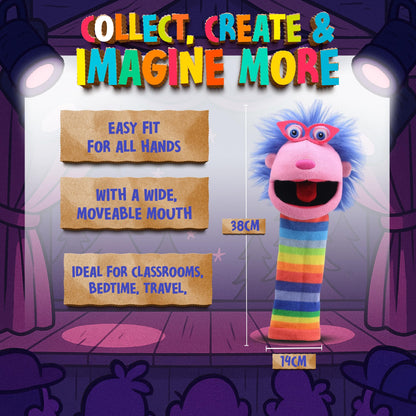 The Puppet Company - Gloria Sockettes Hand Puppet - Knitted Glove Puppets for Kids & Adults, Interactive Toy with Squeaker, Fun Puppets Show Theatre for Children & Toddlers, 38 cm