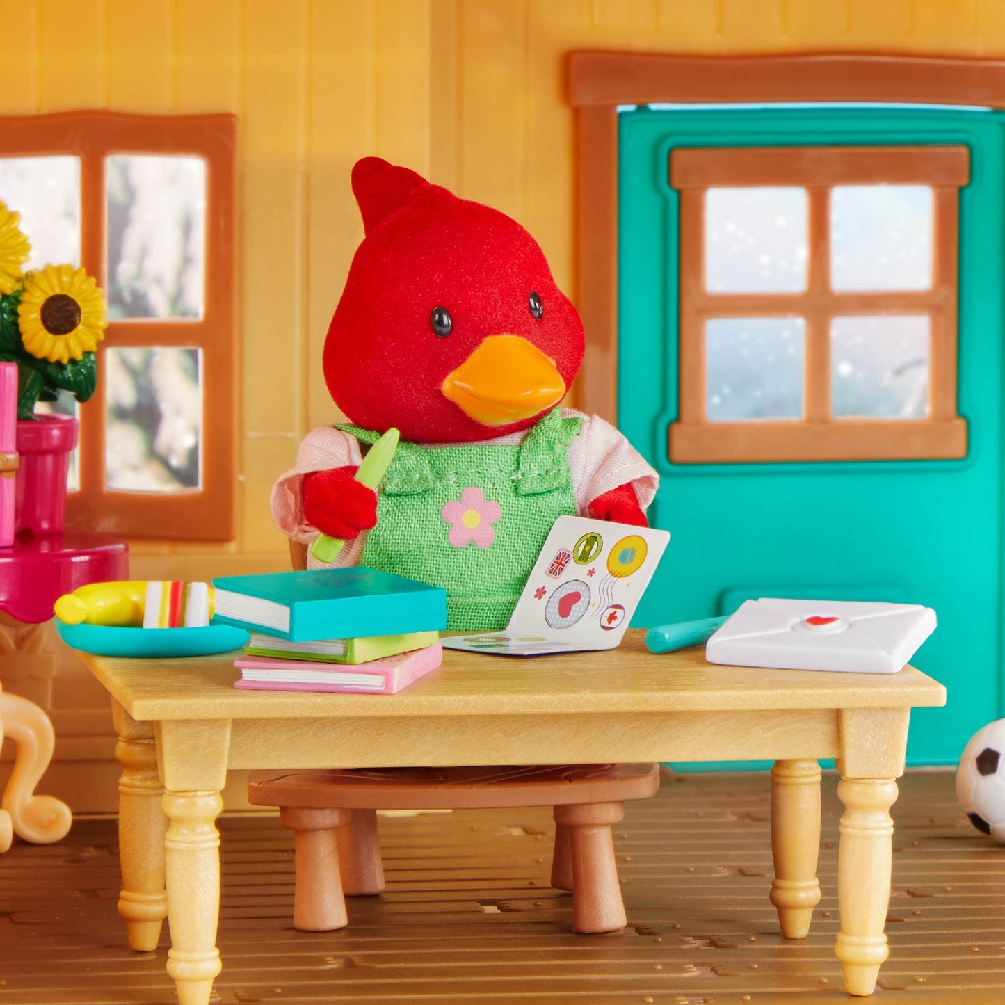 Li’l Woodzeez – Tailfeather Cardinal Family – 5pc Toy Set with Miniature Animal Figurines and Storybook – Animal Toys and Accessories for Kids Age 3+