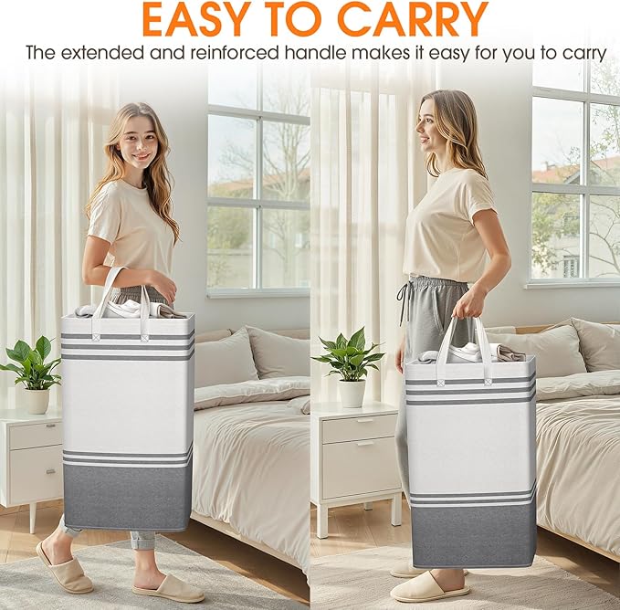 2 Pack Large Home Laundry Basket, Laundry Hamper, Freestanding Waterproof Dirty