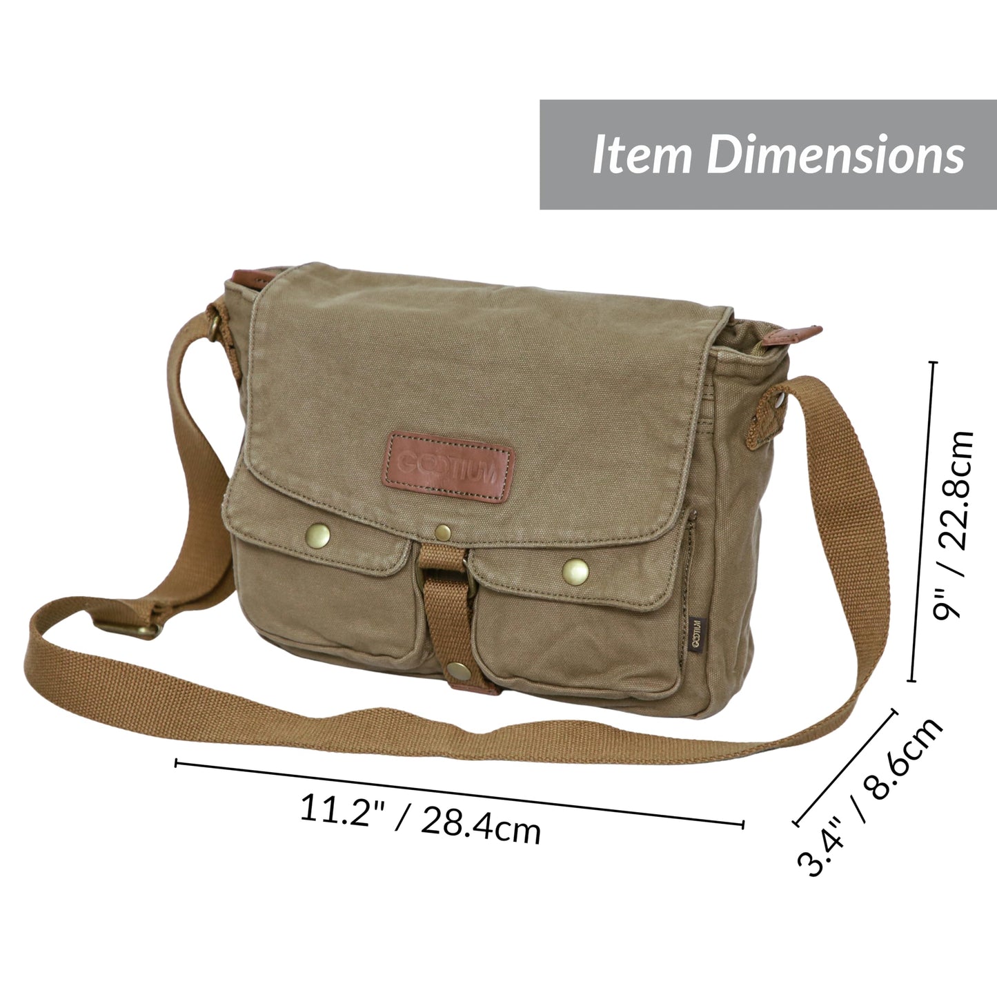 GOOTIUM Vintage Canvas Messenger Bag Men’s Crossbody Bag, Army Green